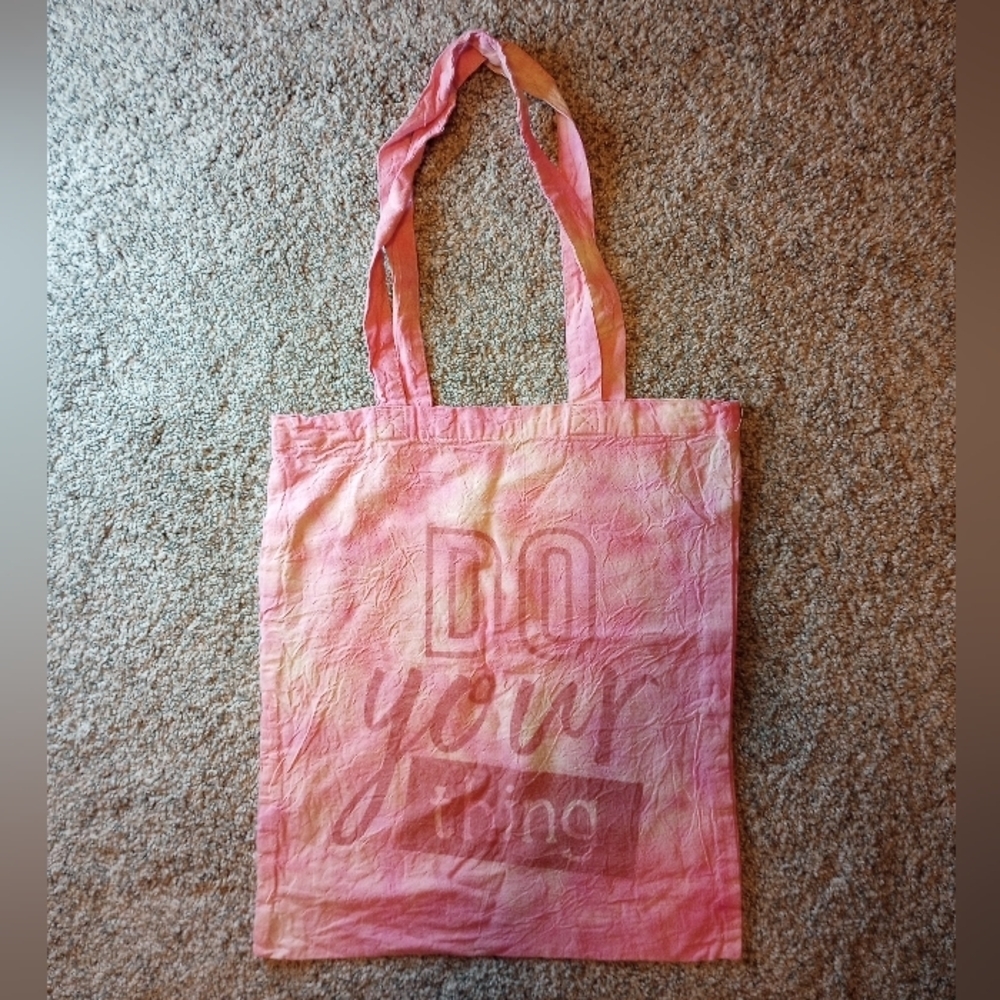 Handmade tie dyed canvas bag